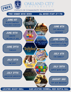 2023 Summer Movie Night Schedule